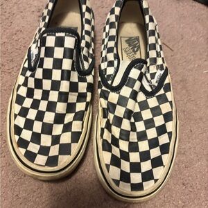 Vans Checkered Slip-On Shoes - Black and White